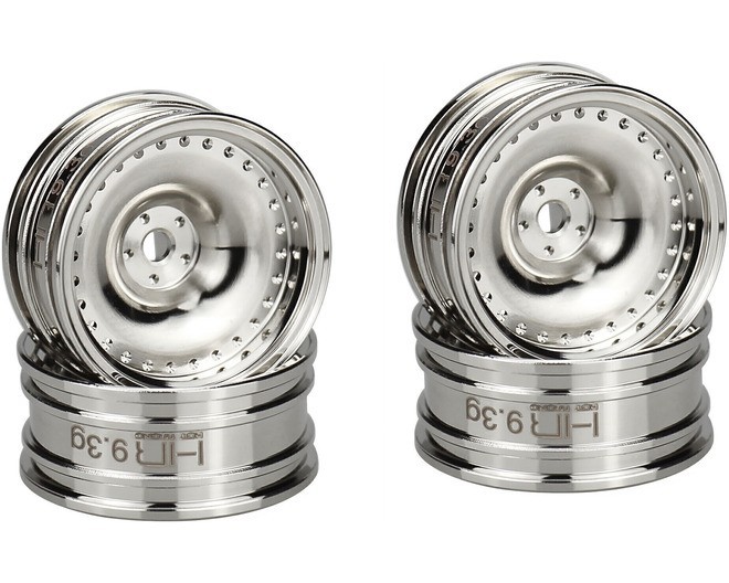 Hot Racing SXTY919H08 Axial SCX30 Chrome Brass Wheels 4mm Offset 9.3g (4)