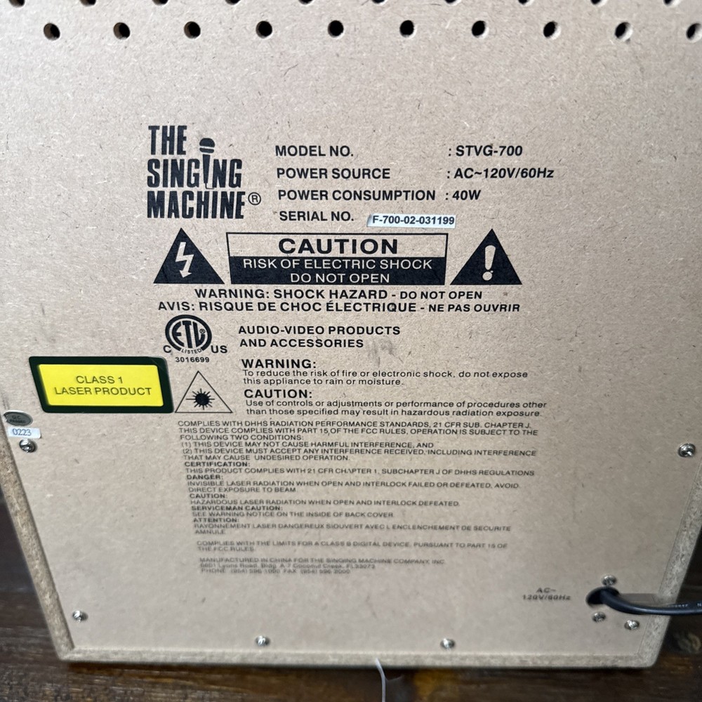 MTV The Singing Machine Karaoke EUC Read Description