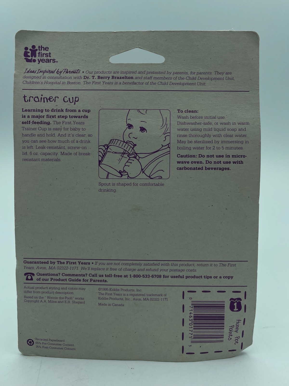 Vtg Disney Winnie the Pooh Trainer Sippy Cup 2 handle the first yrs NEW OS 1995