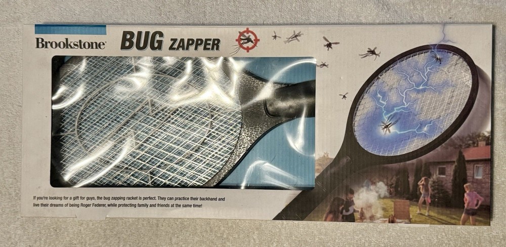 Brookstone Bug Zapper Racket Requires 2 AA Batteries