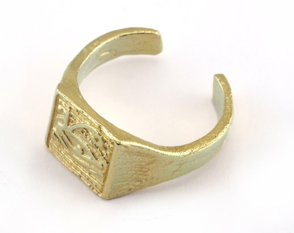 Ring Ra Adjustable Raw brass (19.5mm 9.5US inner size - Adjustable ) 3193