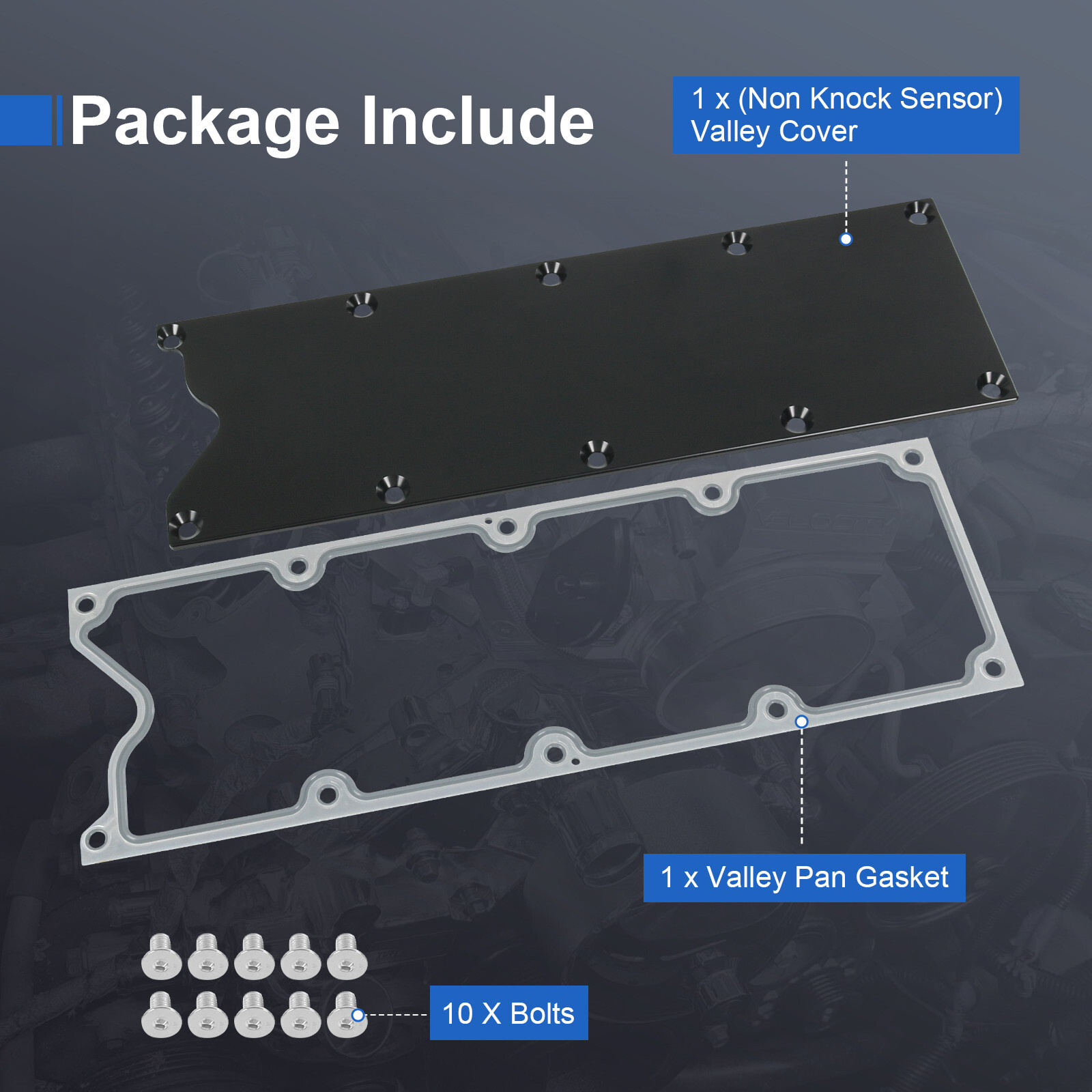 LS Gen 3 Valley Pan Cover Plate with Gasket and Seals Low Profile Compatible wit