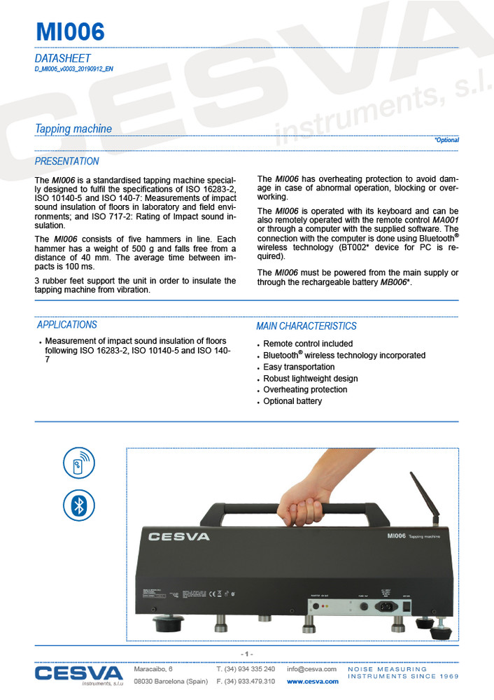 CESVA MI006 Tapping Machine