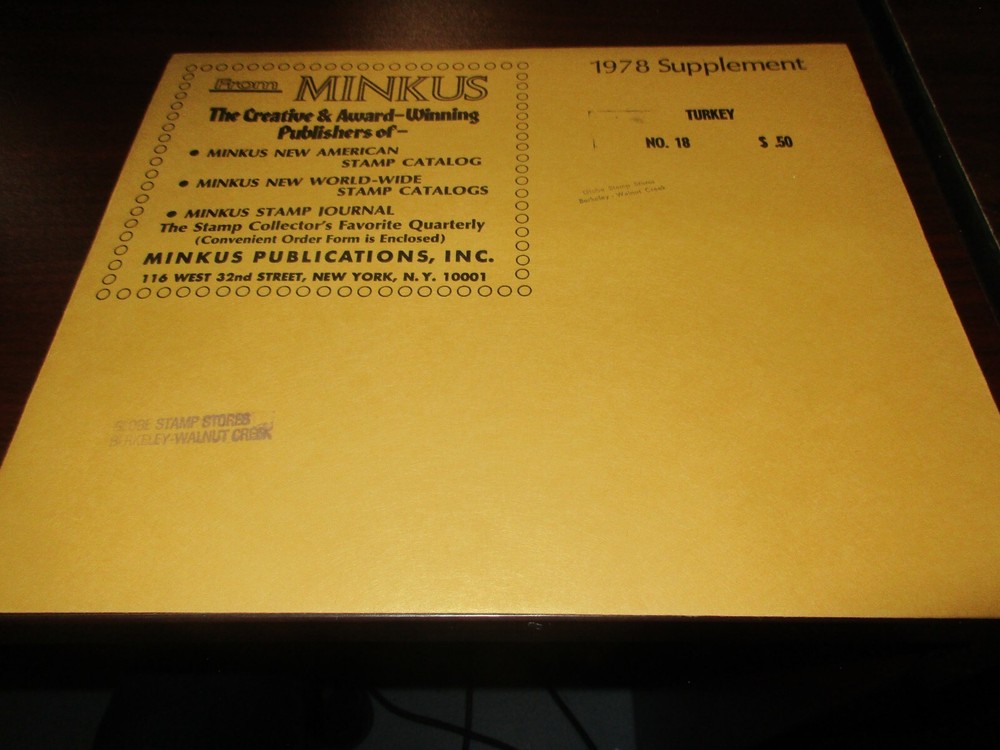 "MINKUS" 1978  SUPPLEMEMENT TURKEY #18       W/FREE SHP.