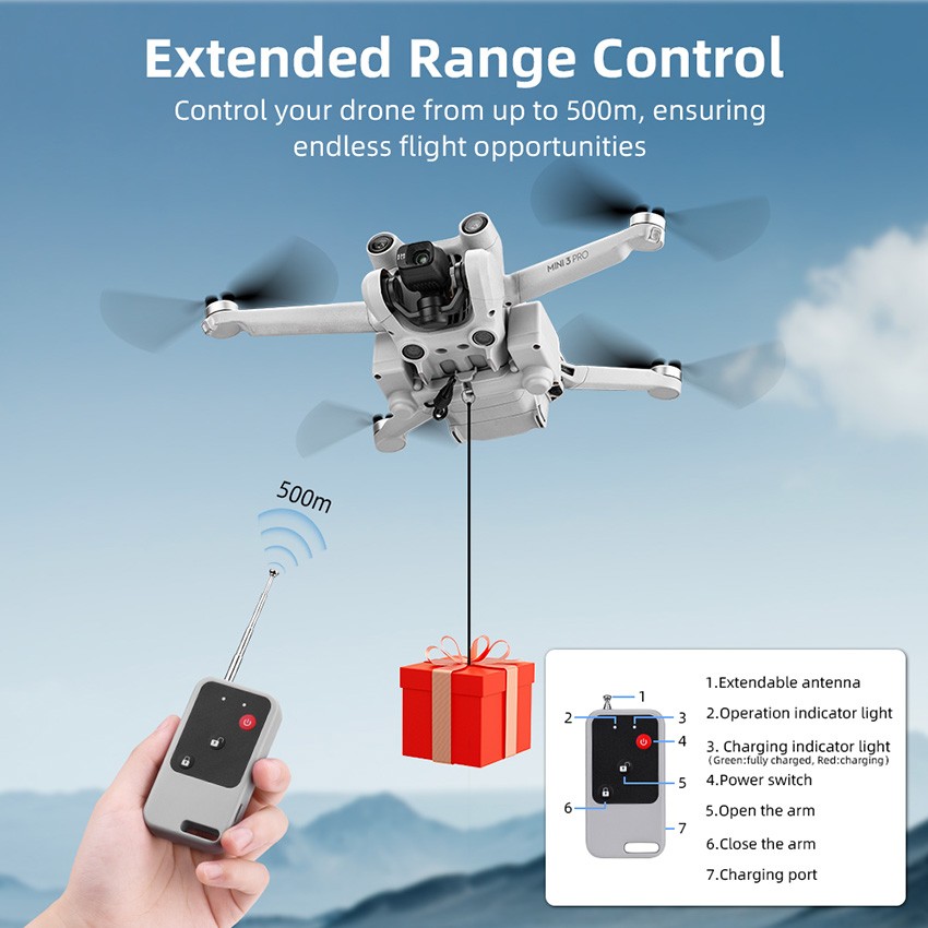 Drone Airdrop Release System Thrower for DJI Mini 3 / Mini 3 Pro