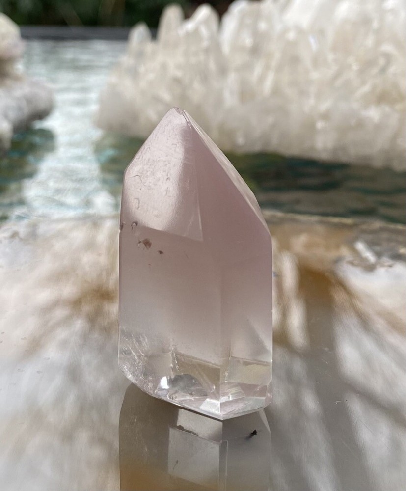 Clear Quartz Lithium point with phantom **Unique ** A Grade !