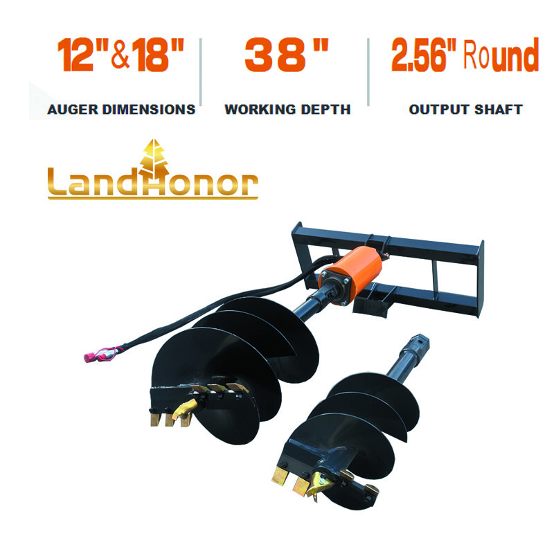 Landhonor Auger Drill Bit 12in & 18in Spiral Garden Bulb Hole Drill