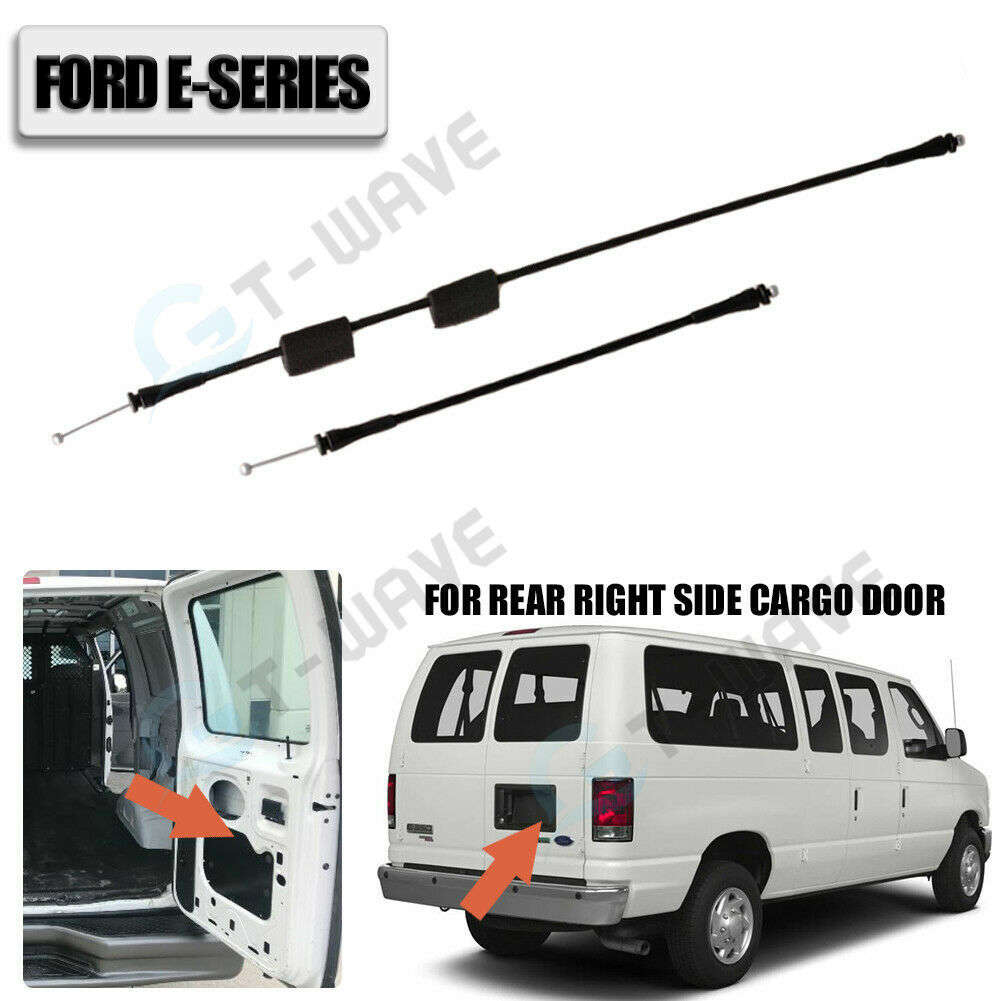 Rear Right Cargo Door Latch Release Cables for 1992-2014 Ford E150 E250 E350 Van