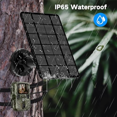 Solar Panel for Trail Camera, Trail Camera Solar Panel with 5000mAh