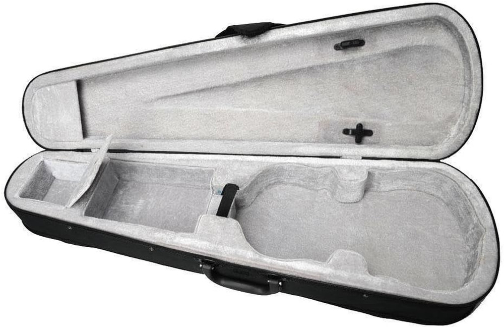4/4 Cloth Fluff Triangle Shape Silver Gray Violin Case Black