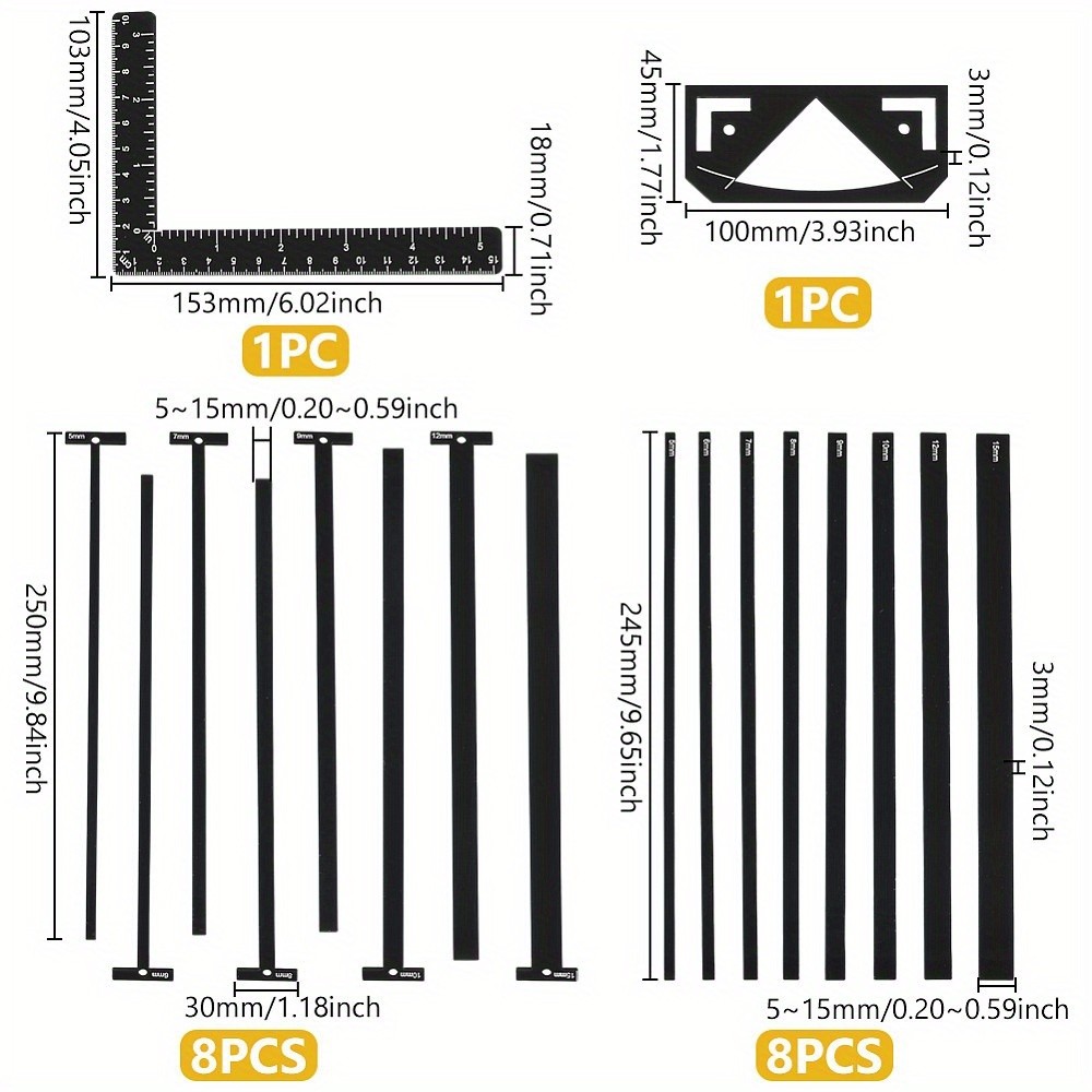 1set Acrylic Binding Tools set include Rule & Corner Miter & Eyelet Guide Tool