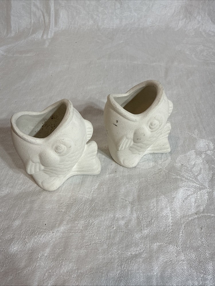 2 Read to paint Bisque Fish Figurines