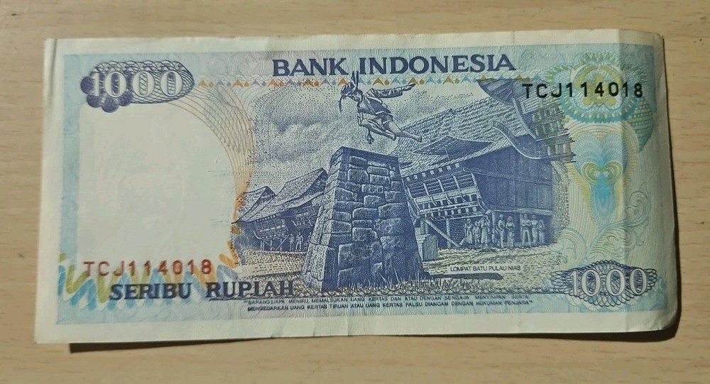 1992 Indonesia 1000 Rupiah Note