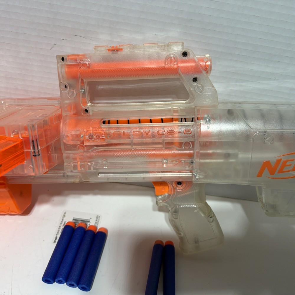 Nerf N-Strike Clear Deploy CS-6 Working Light transforms into blaster w/ darts