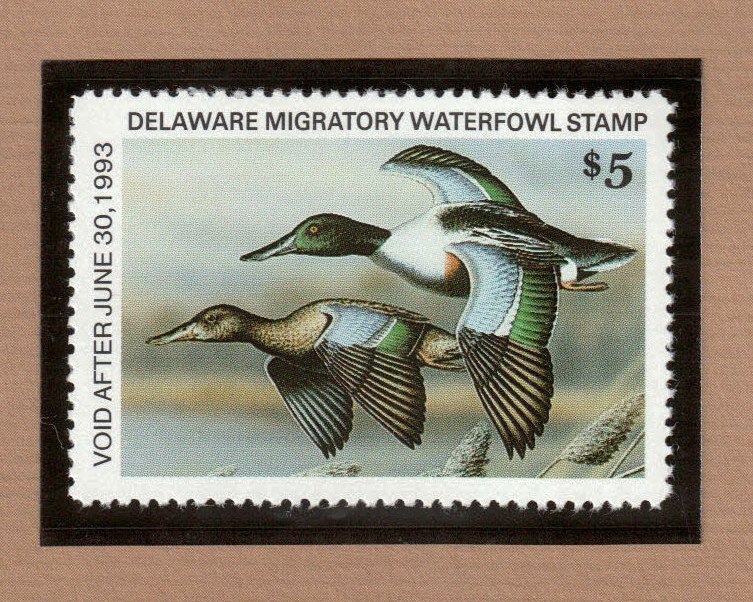 DE13 - Delaware State Duck Stamp.  Single. MNH. OG.