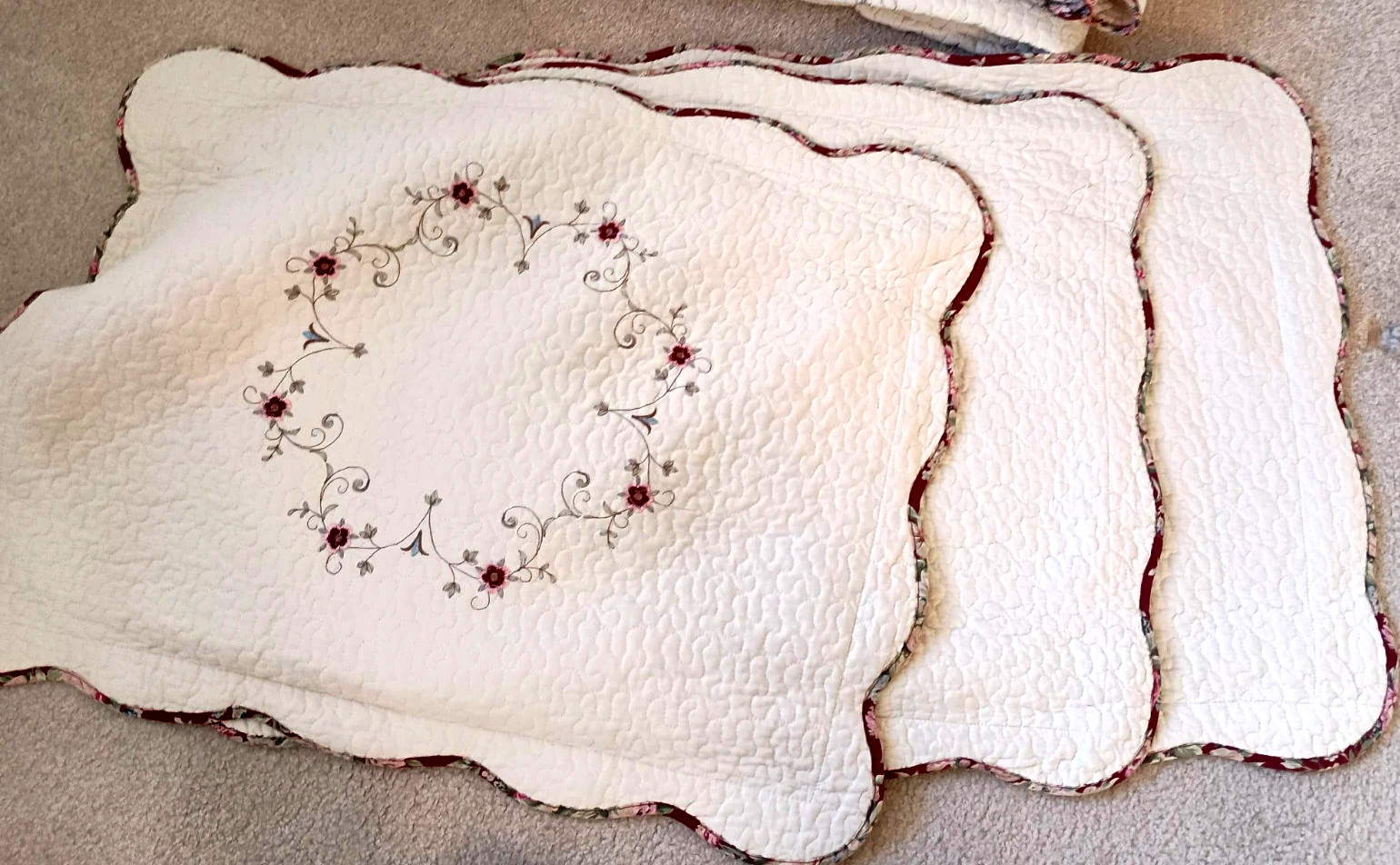 Gold Collection Marlena Floral 100% Cotton 6-Piece Quilt Set Bedspread Coverlet