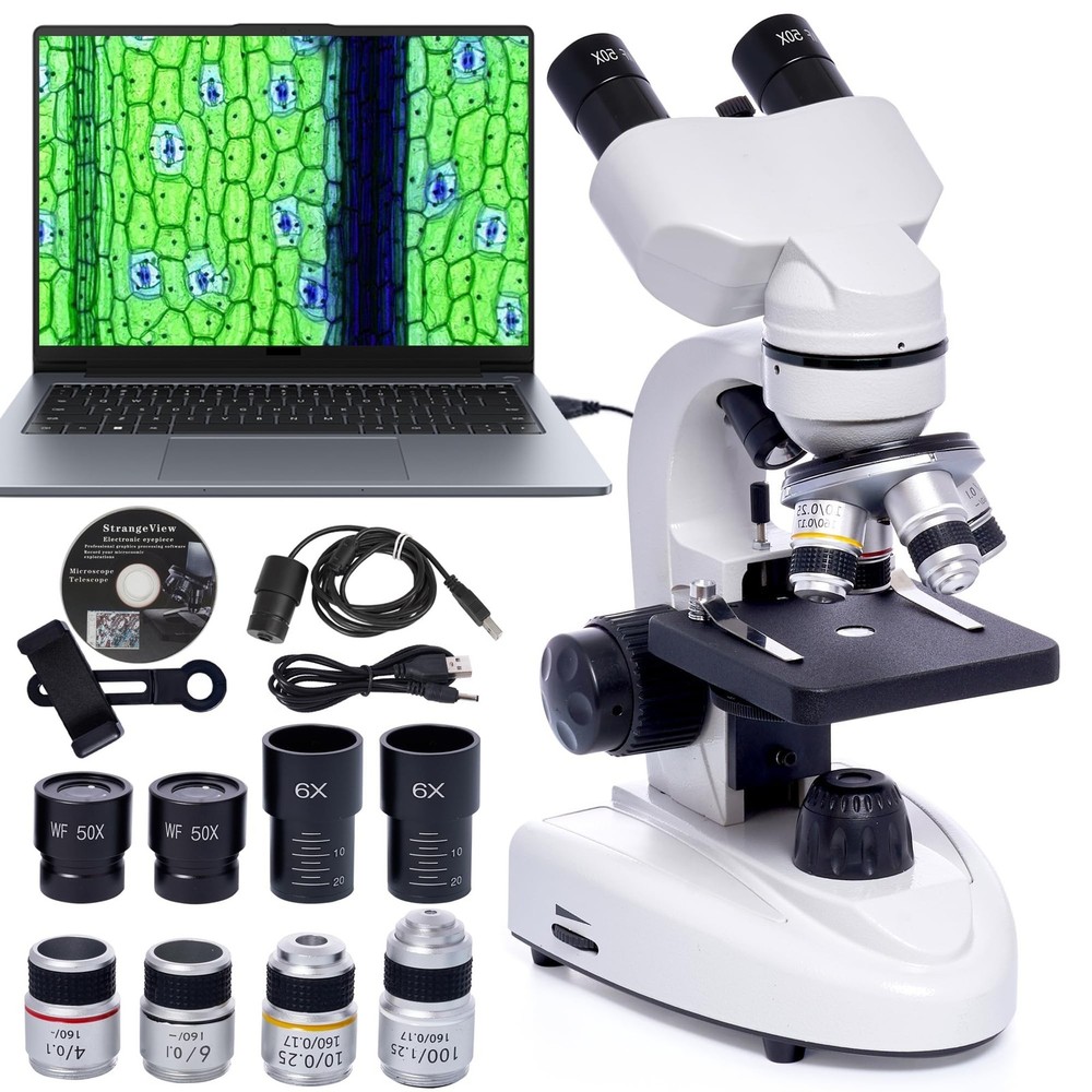 SELFIE CAT Laboratory Microscope for School, Binocular Compound Microscope 20...