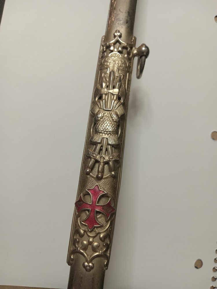 Antique Masonic Ceremonial Sword & Scabbard unknown maker Knights Templar nice
