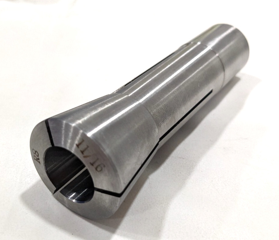 R8 Round Collet  11/16" Bore  7/16-20 Drawbar Thread  Steel  231-4744