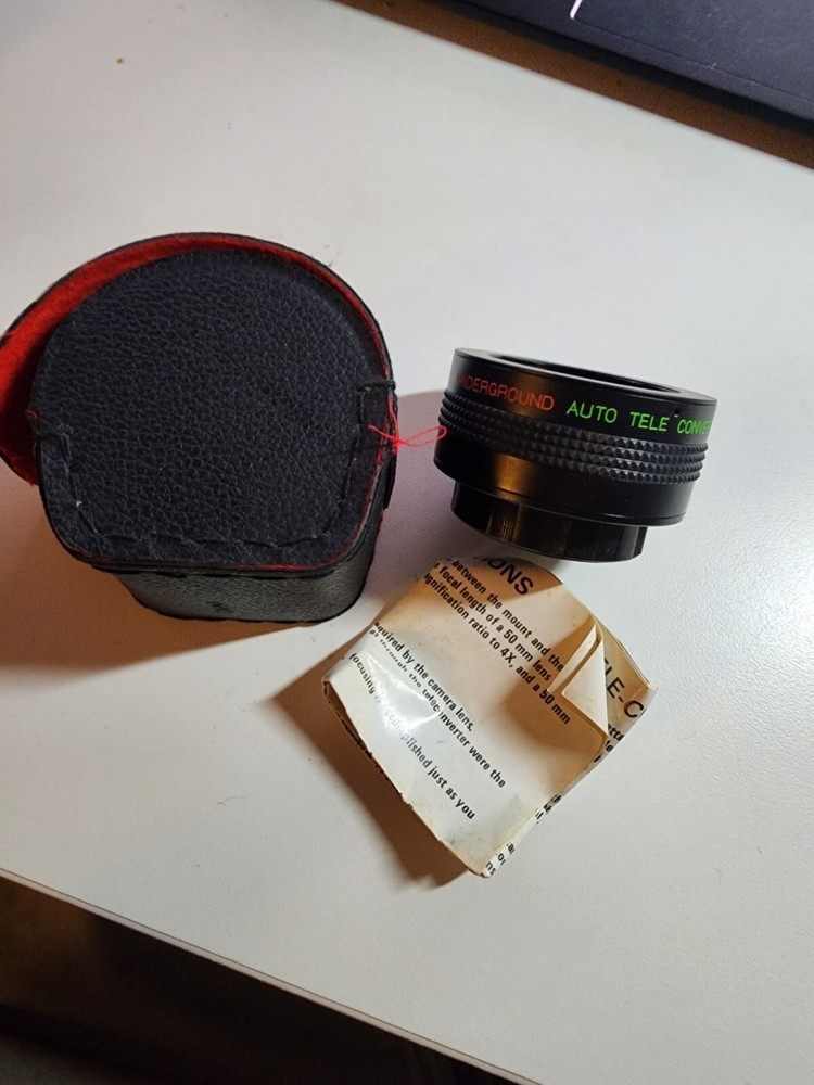 CANON FD MOUNT UNDERGROUND 2X AUTO TELE CONVERTER CAMERA LENS (NEAR MINT)