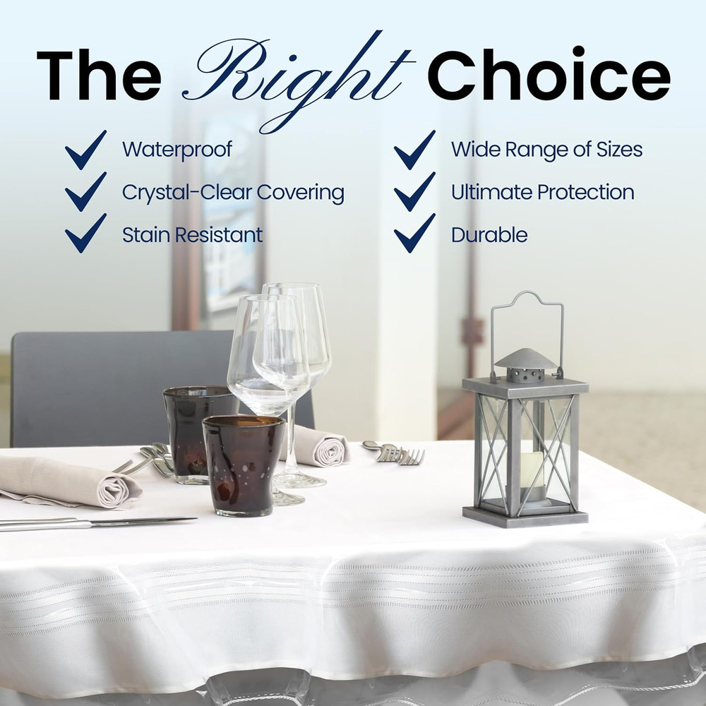 Tablecloth Protector Crystal Clear Vinyl (52"X70" Oblong) | Thi