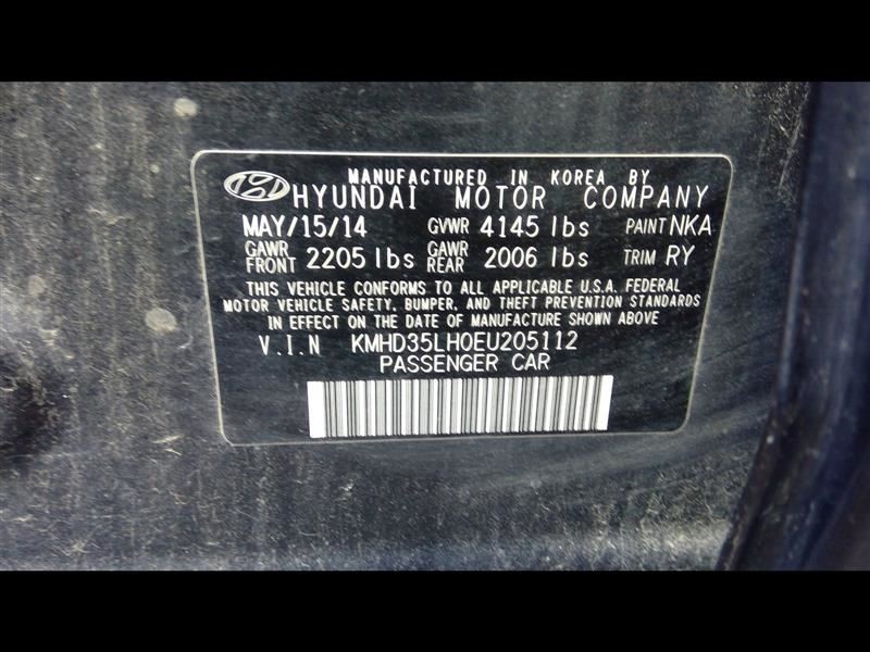 ELANTRA 2014 Transmission Shift 836837