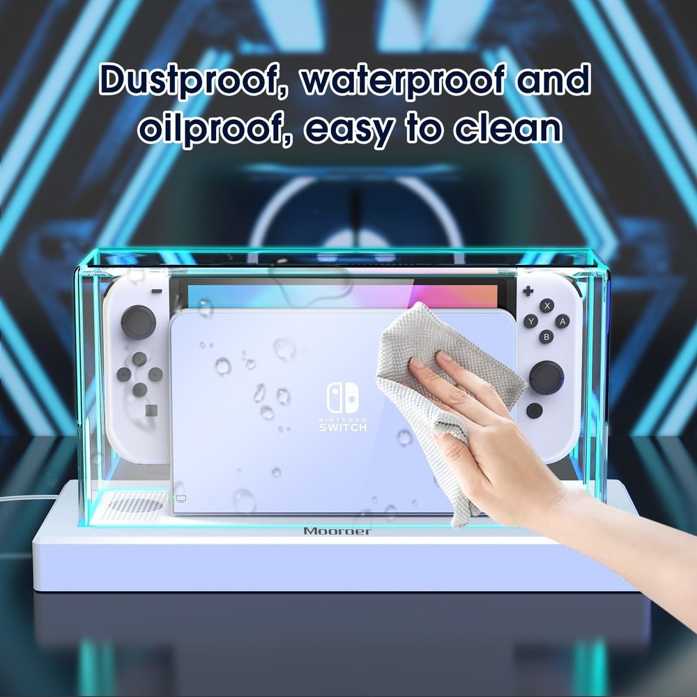 Dust cover with base,transparent Switch protective case,Scratch dust resistant,d