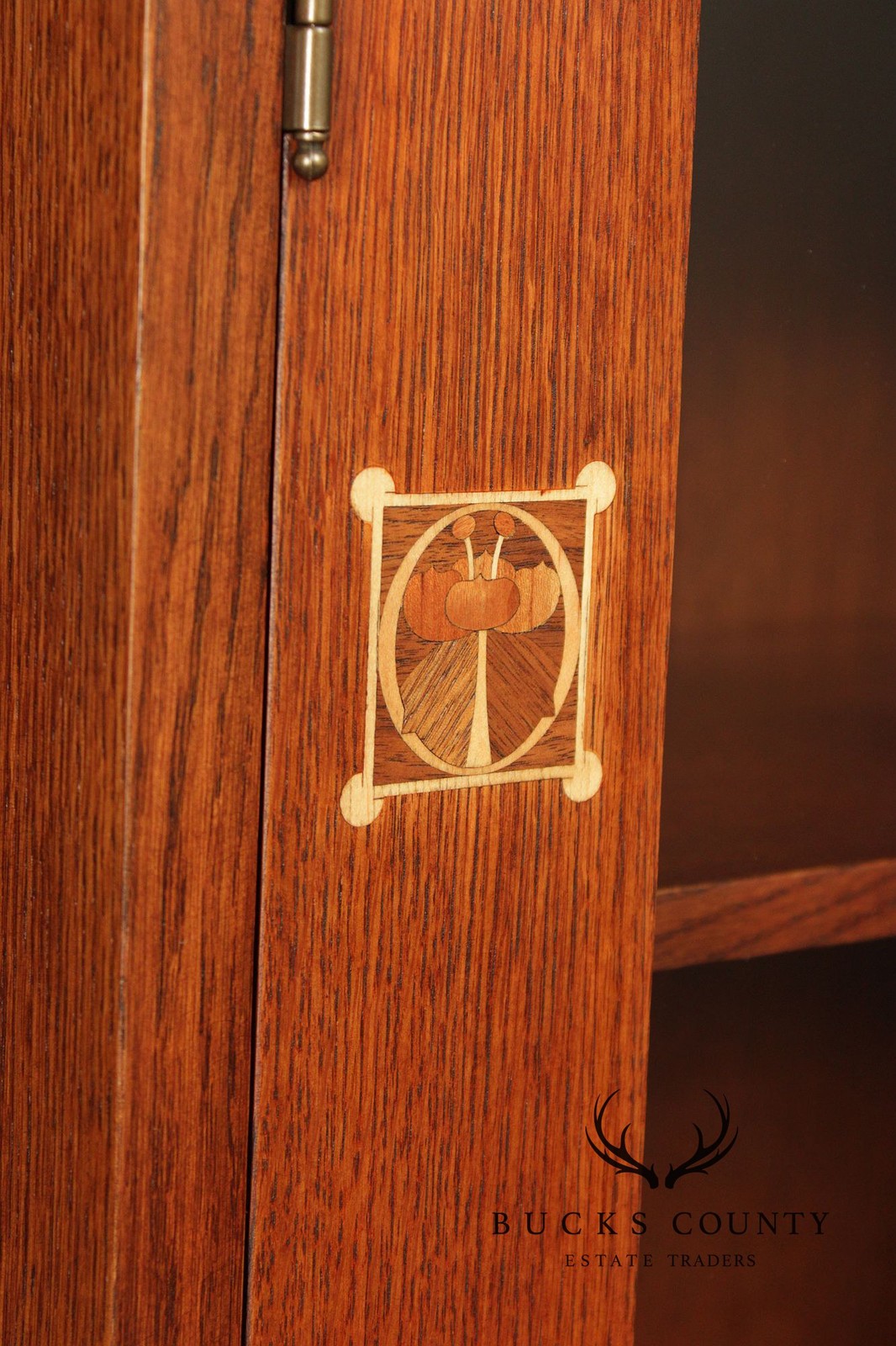 Oak Two Door Bookcase Harvey Ellis Inlaid Oak 2 Door Bookcase