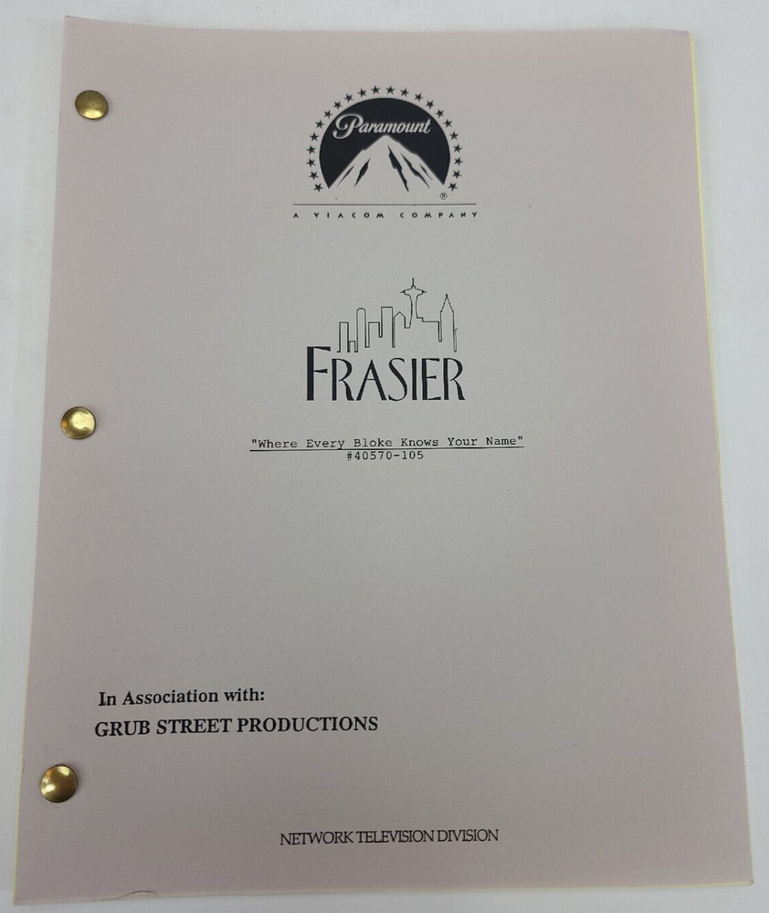 FRASIER / Rob Hanning 1997 TV Script, "Where Every Bloke Knows Your Name"