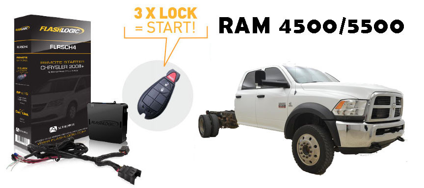 Flashlogic Remote Start for 2011 RAM 5500 Chassis Cab w/Plug And Play Harness