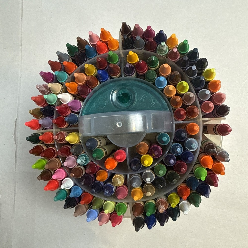 CRAYOLA Telescoping Tower 3-Tier Display Case Sharpener Rare Colors 2000’s