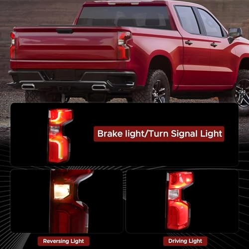 Tail Light Assembly Compatible with 2019-2023 Chevy Silverado 1500 Direct right