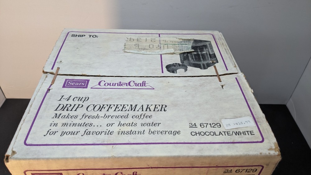 Vintage 1978 Sears Coffee Maker 1-4 Cup Drip NEW