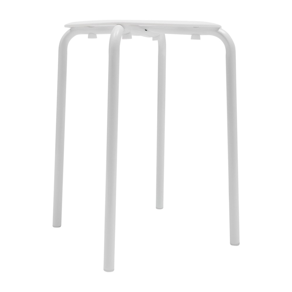 Stack Stools White Chairs for Classroom Students Seats 17.7in Office Home 10PCS