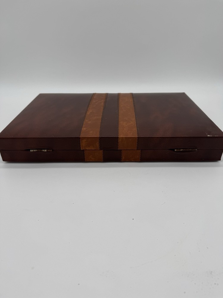 Vintage Pressman Backgammon Set Portable Leatherette Case