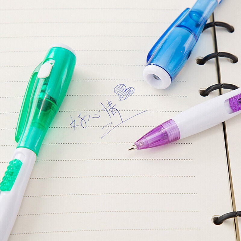 1pc Multifunctional Ballpoint Ball Point Pen With LED Flashlight Light ~