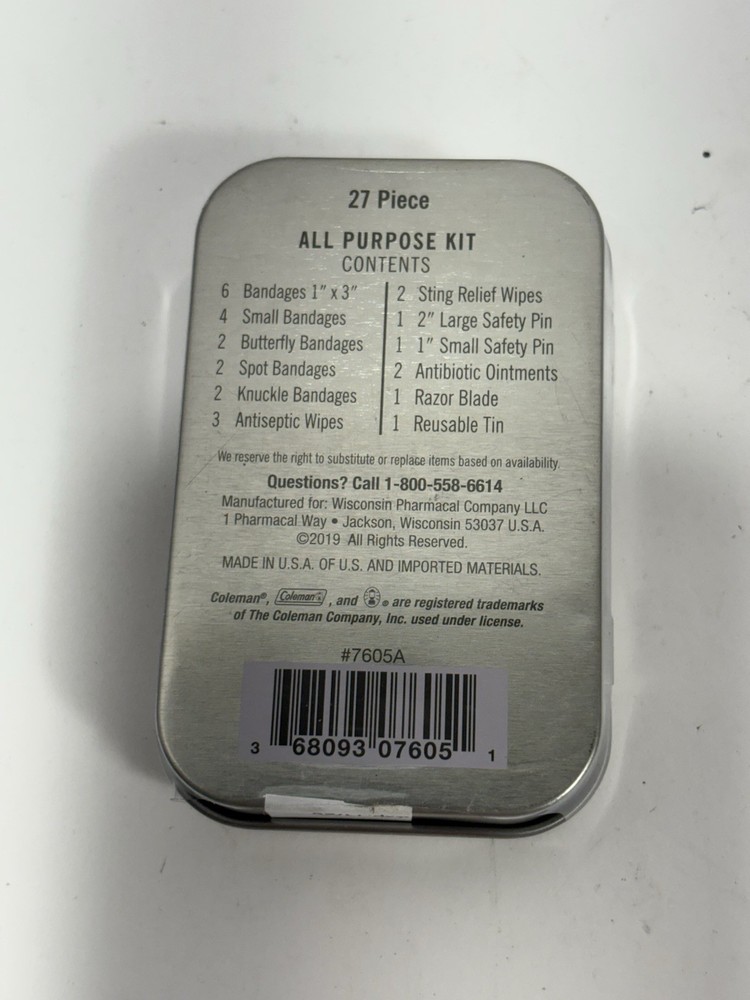 Colleman Compact Mini First Aid Kit 27 Pc Emergency Essentials in Crush-Resist