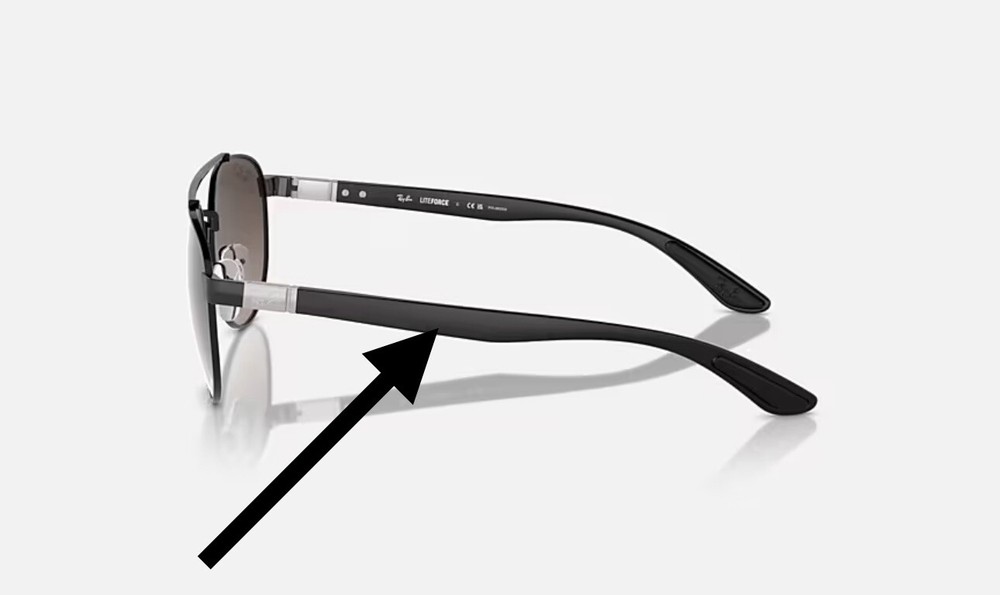 Ray Ban RB3736 Chromance Black Replacement Temples Genuine