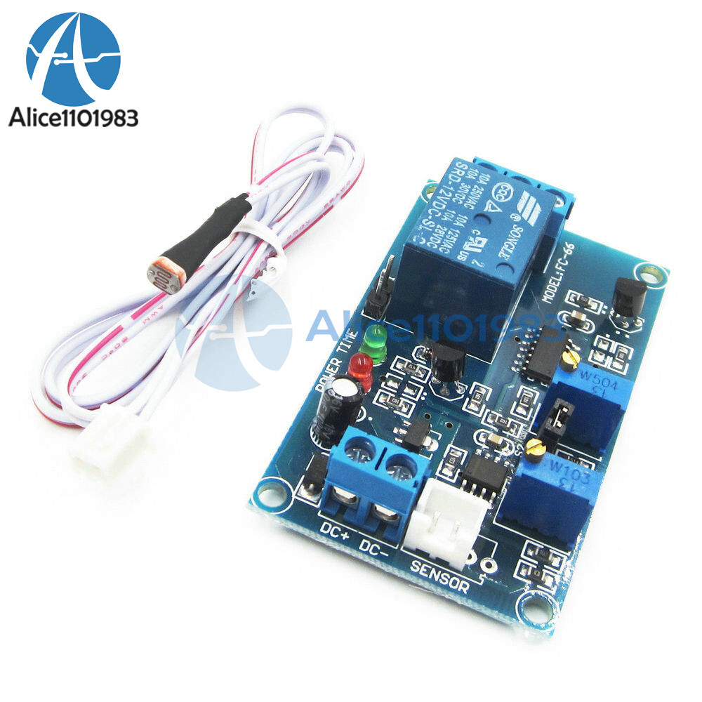 Photoresistor Relay Module 12V Light Detect Sensor Timmer Light Control