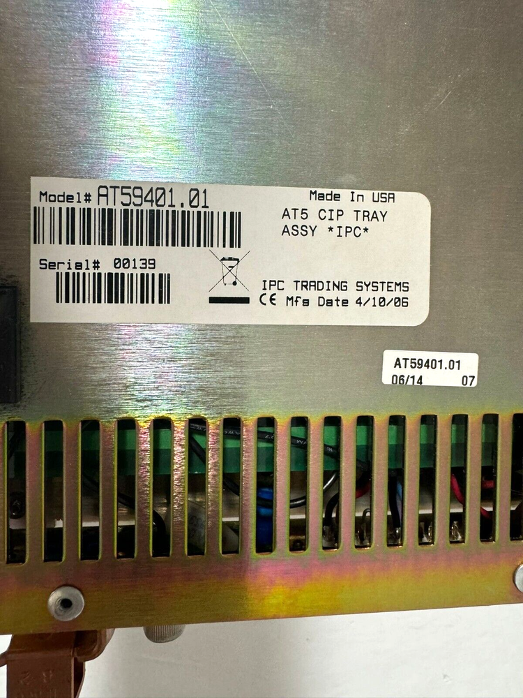 IPC Systems At5 CIP Tray ASSY # At59401.01 DISPATCH Console