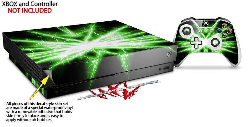 Skin Set for XBOX One X Lightning Green