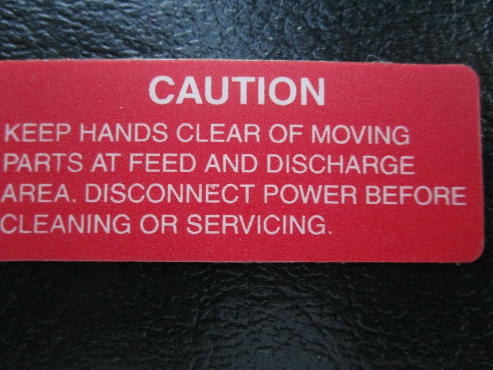HOBART 403 TENDERIZER CAUTION STICKER DECAL FOR SAFTY COVER