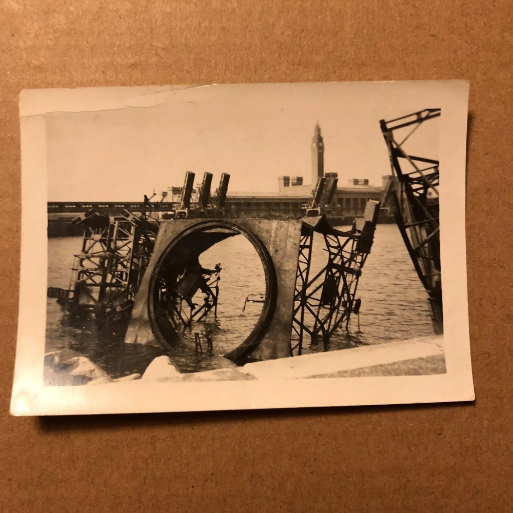Vintage Original WWII Unknown Location Photo Caption On Back -B