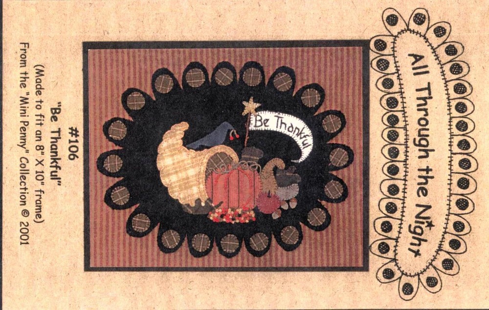 BE THANKFUL PENNY RUG PATTERN- ALL THROUGH THE NIGHT