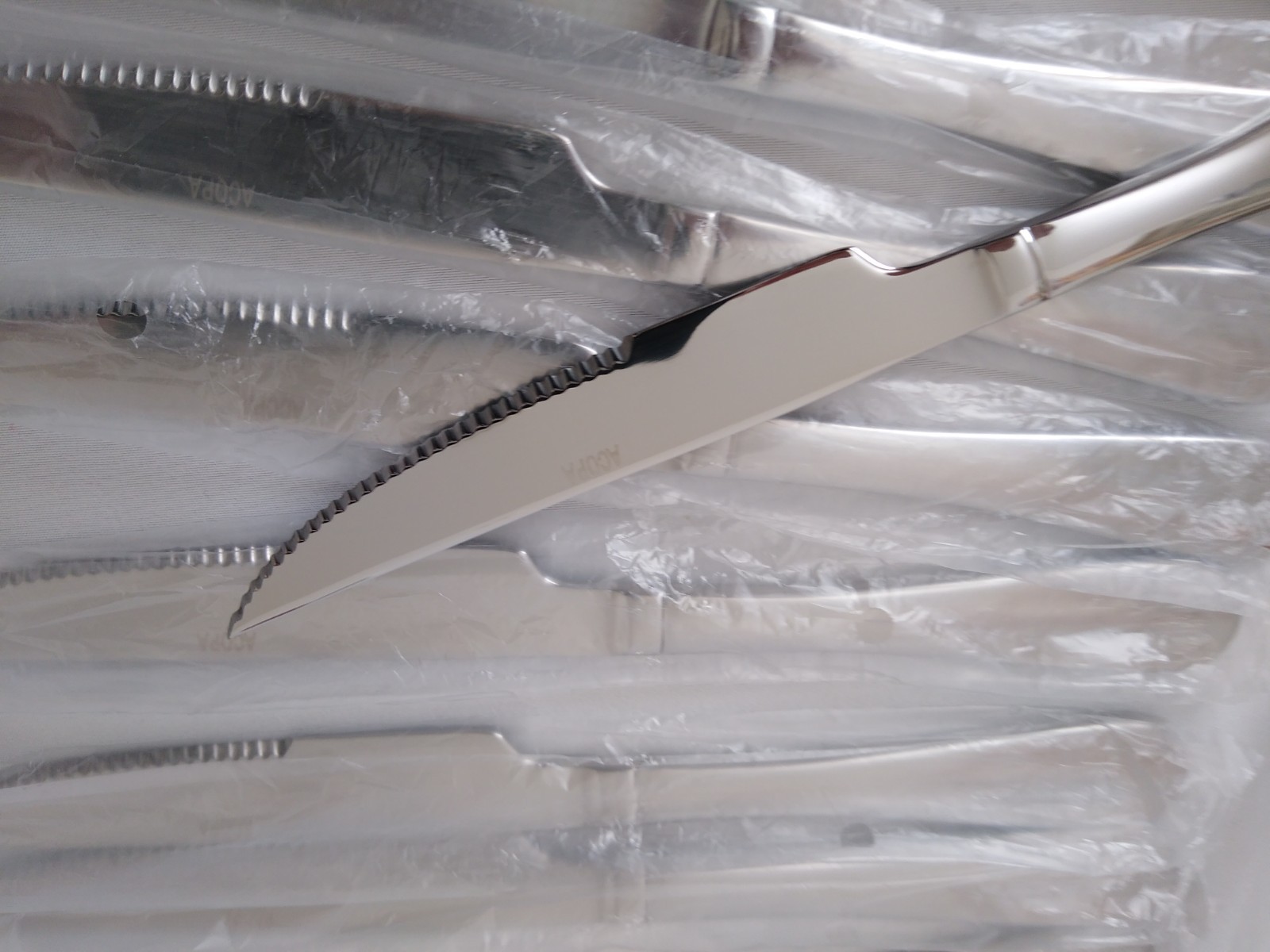 Acopa 18/0 Stainless Steel 9" Steak Knife 12 Pack Benson / Brigitte Flatware