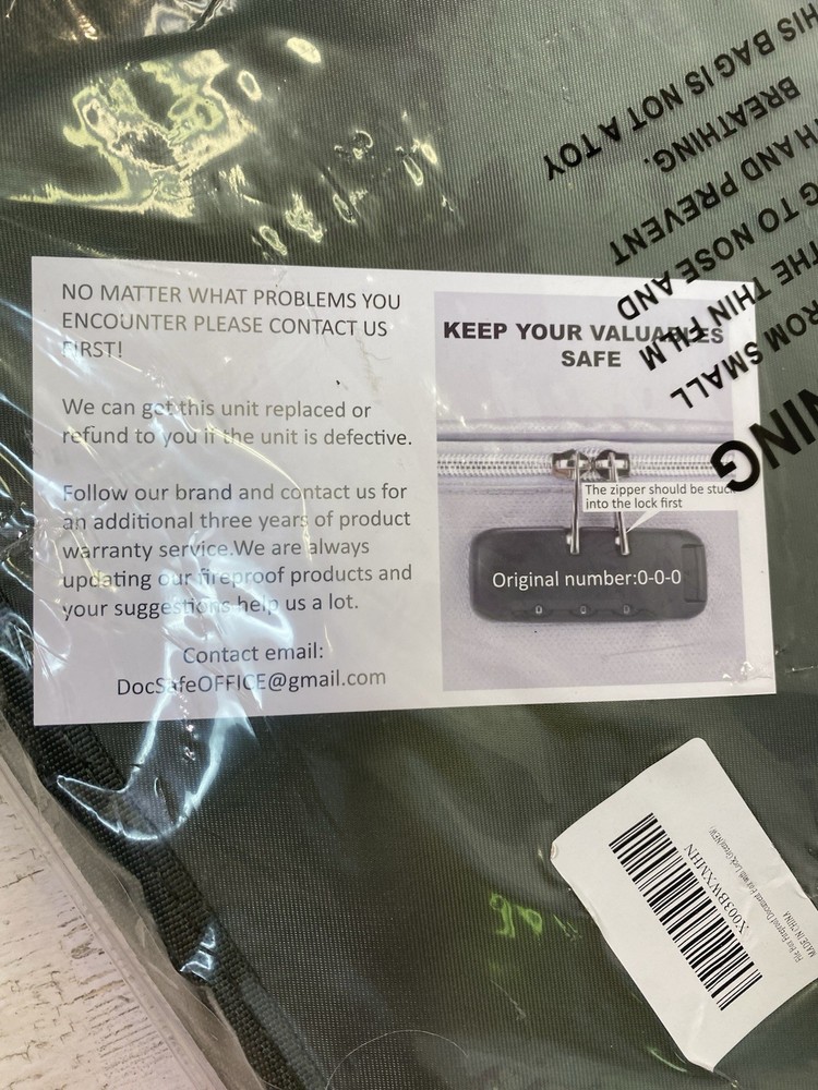 DocSafe Fireproof File Box Document Box with Lock Olive Green NEW in Packaging