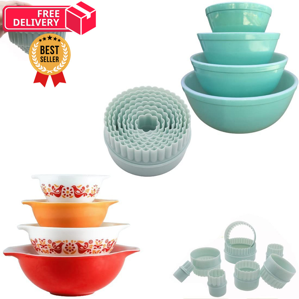 8 Pieces Display Stands for Pyrex Mixed Standard Bowl Size, Green