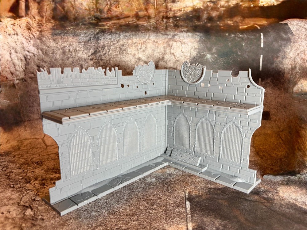 Plastic UKTC 40k Terrain Medium L Ruins (2 Piece) Easy stack system - Tournament