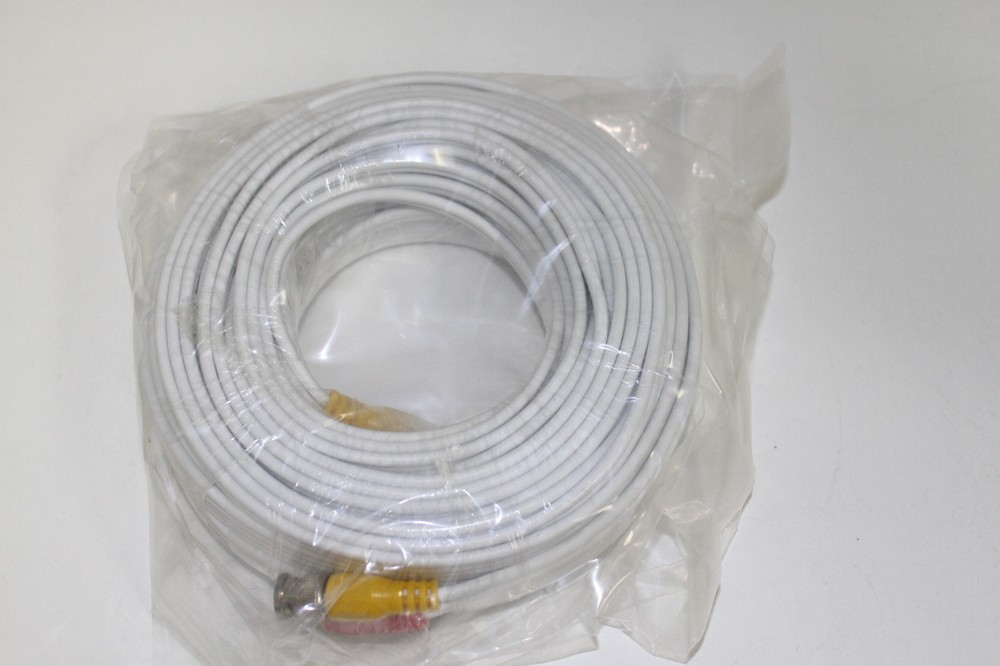 100ft PREMADE SIAMESE CABLE FOR CCTV CAMERA White