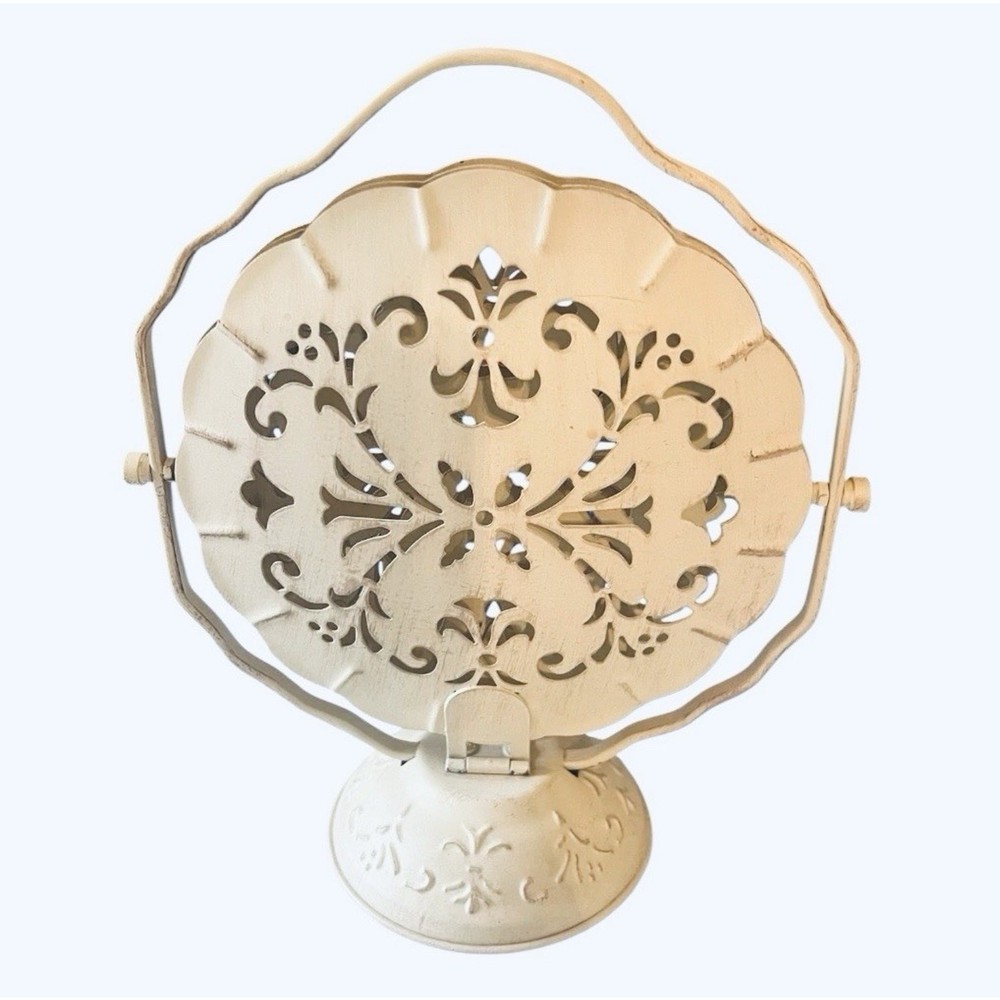 Shabby Chic Folding 3 Tier Serving Display Dessert Tea Appetizer Tray Distressed